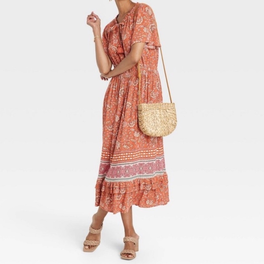 Knox Rose Midi Sundress Women's Sz Small Boho Cottagecore Bohemian